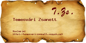 Temesvári Zsanett névjegykártya